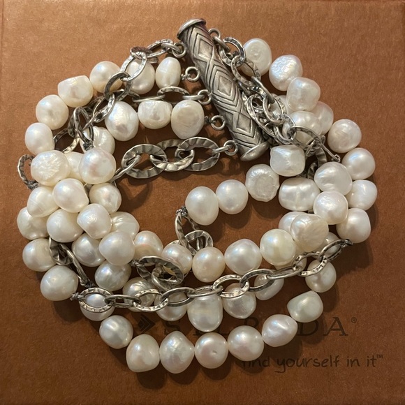 Silpada Rare Freshwater Pearl 5-Strand Bracelet B1575 - Picture 10 of 16